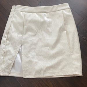 leather skirt with snake texture fabric